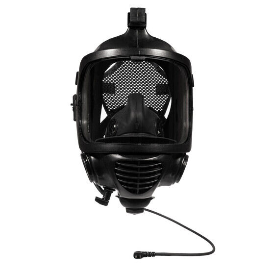 MIRA Safety Microphone replaces the existing exhalation valve cover on the gas mask